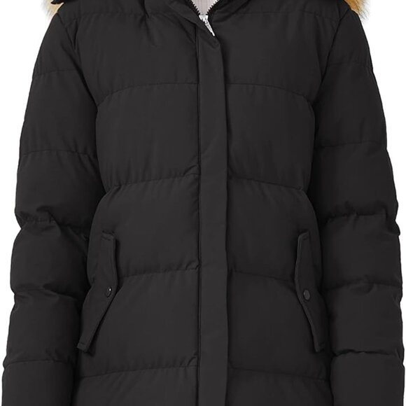 Women's Winter Thicken Puffer Coat Warm Jacket with Faux Fur Removable Hood - Picture 3 of 7